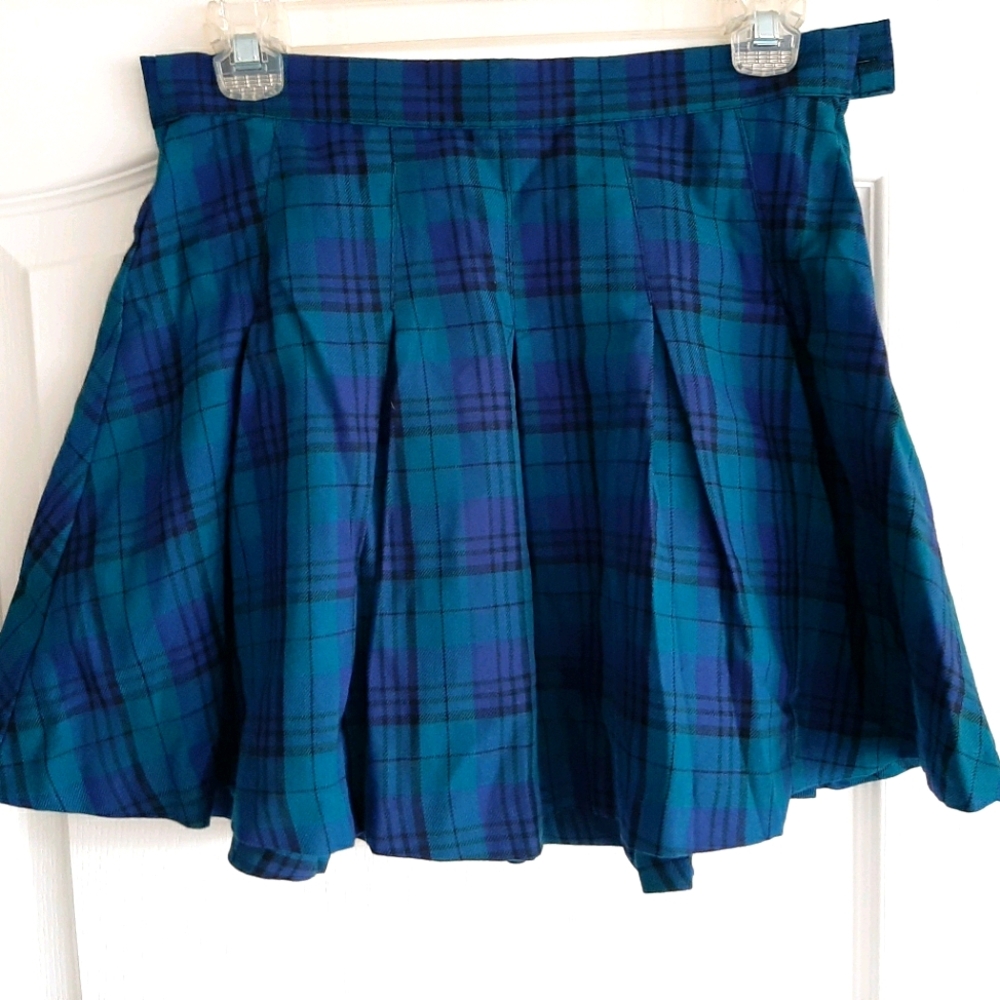 H&M Blue and Green Tartan Mini skirt